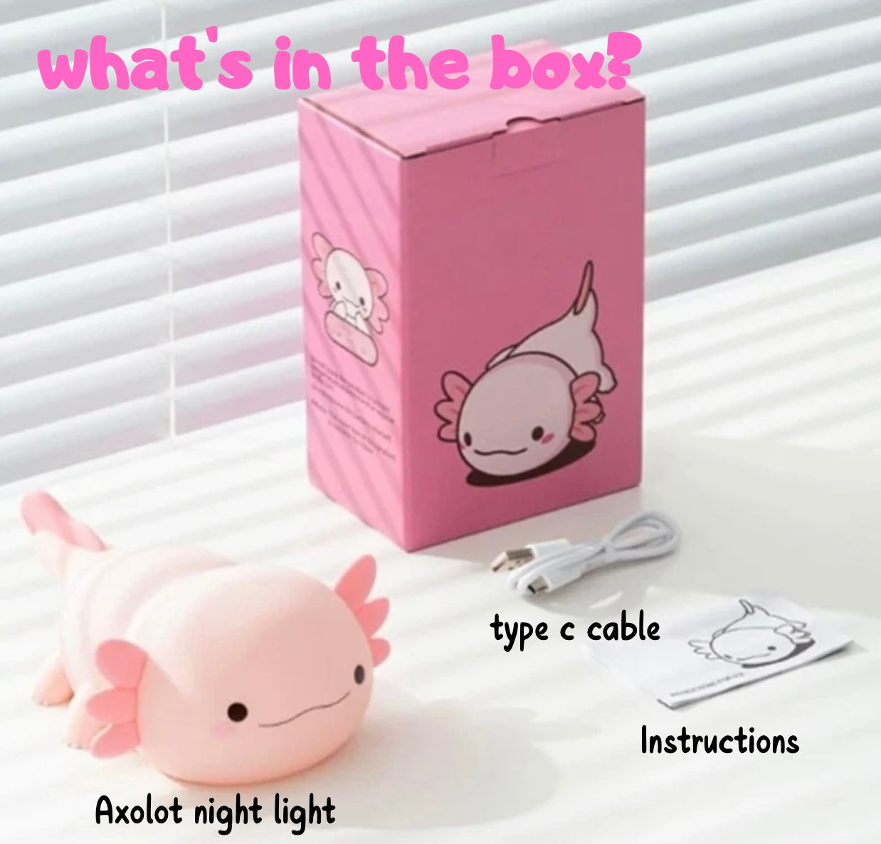 Cute Axolotl Night Light