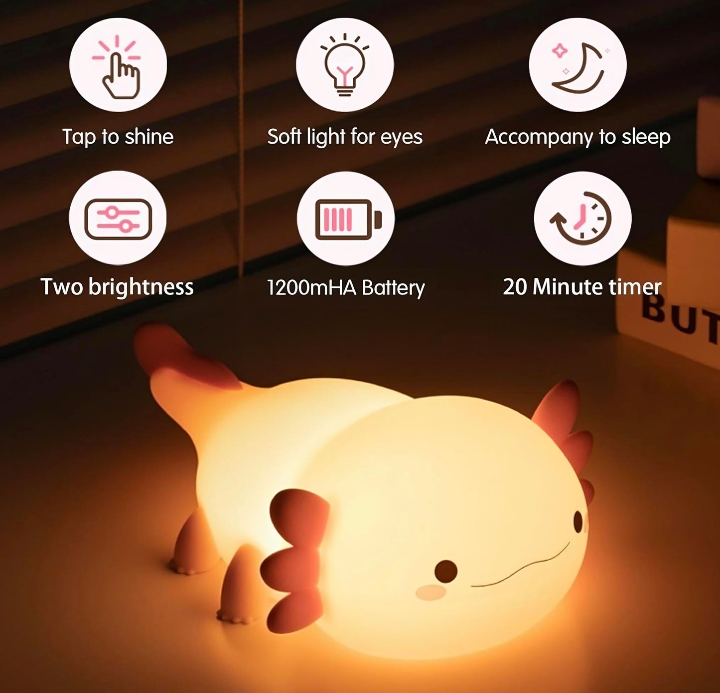 Cute Axolotl Night Light